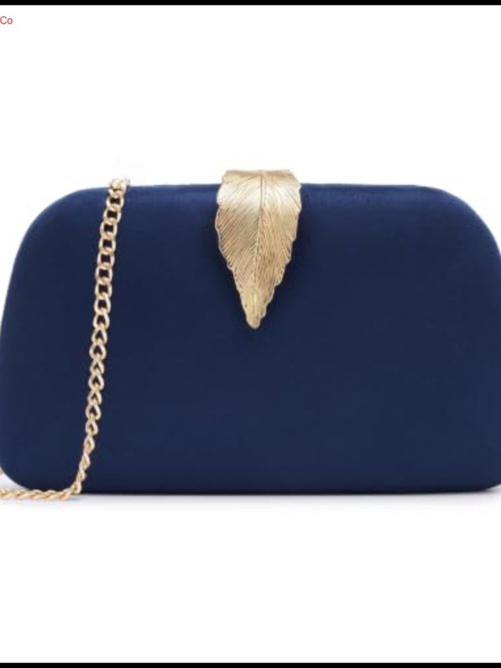 Suede Evening Clutch Purse for Women Gold Leaves Clasp Bag